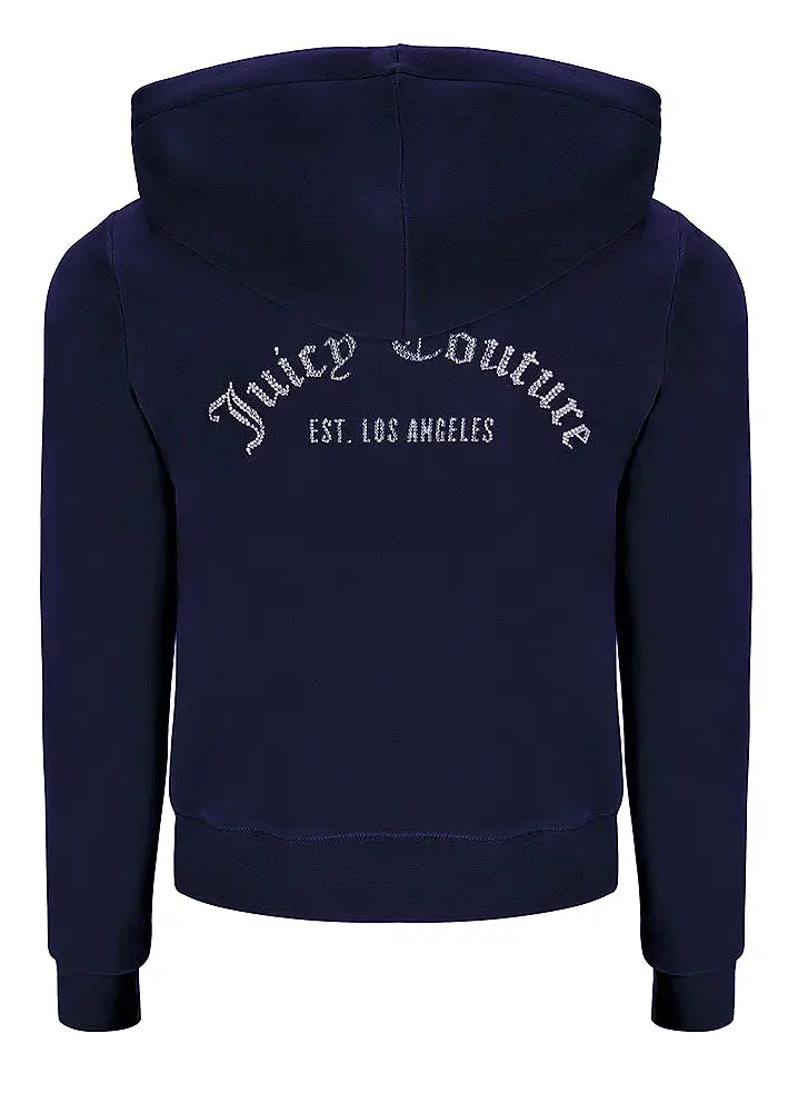 Juicy Couture Arched Diamante Robertson Hoodie - Night Sky