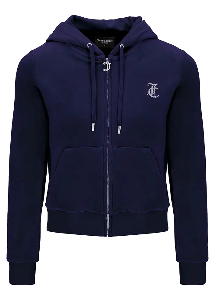 Juicy Couture Arched Diamante Robertson Hoodie - Night Sky