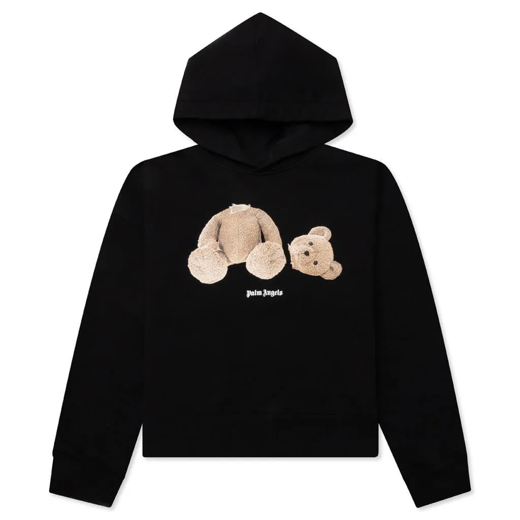 Kids Bear Hoodie - Black/Brown