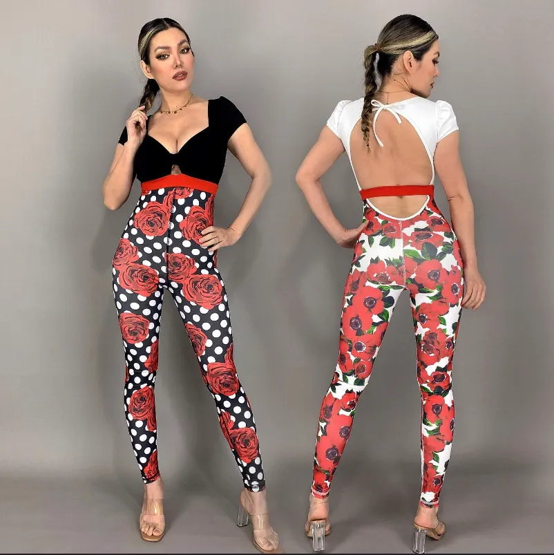 La Fitwear Jumpsuit Sweet Heart White Floral