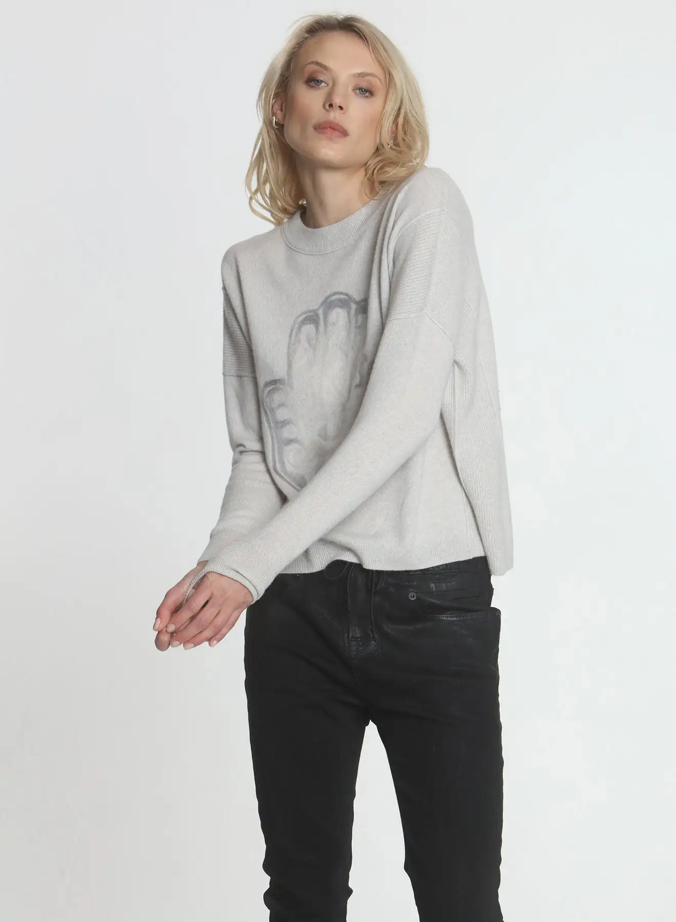 Label + Thread Hamsa Hand Crew Sweater