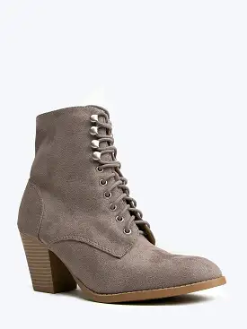 Lace Up Heeled Bootie