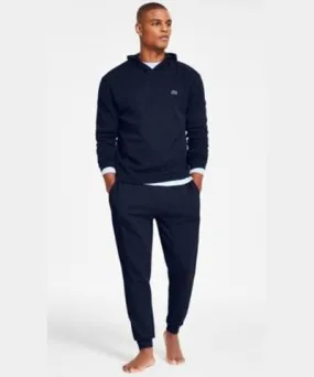 Lacoste Mens Thermal Sleep Waffle Hoodie Straight Fit Knit Joggers Large Croc Thermal Sleep Shirt