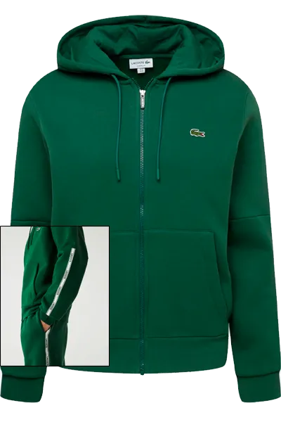 Lacoste Tape Logo Hoodie Green