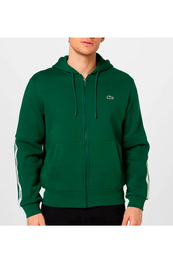 Lacoste Tape Logo Hoodie Green