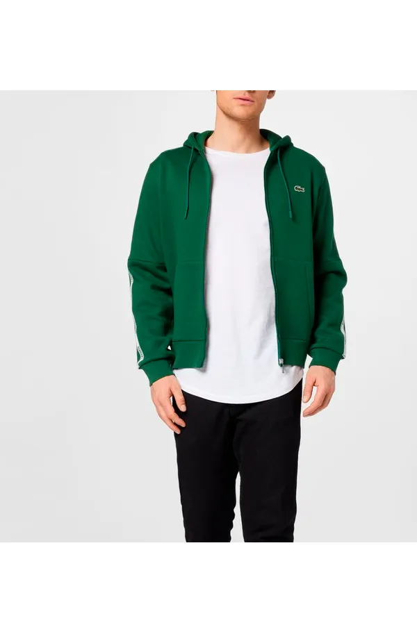 Lacoste Tape Logo Hoodie Green