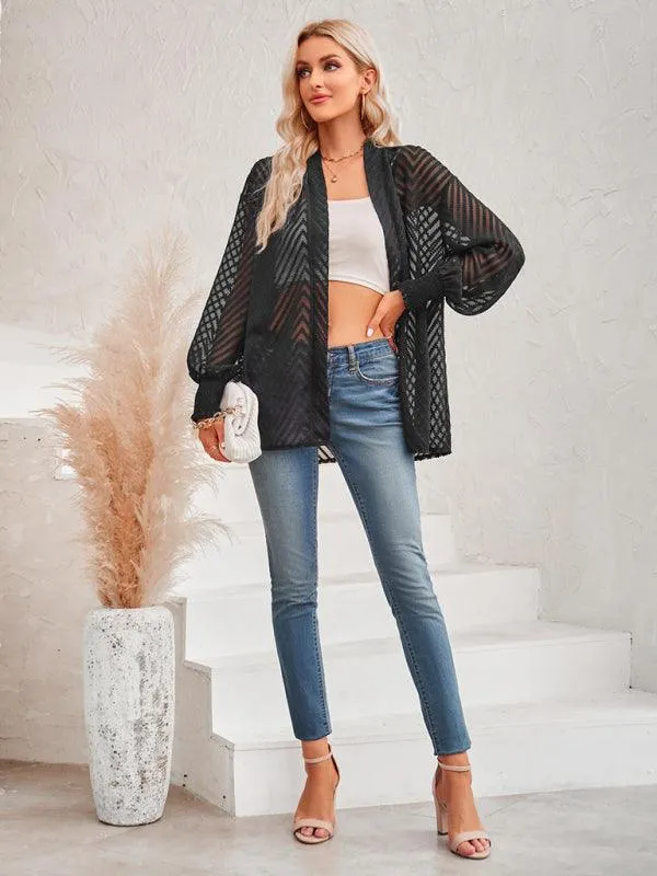 Loose Jacquard Women Cardigan Sweater