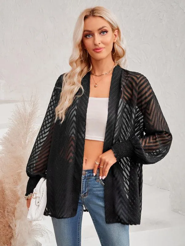 Loose Jacquard Women Cardigan Sweater