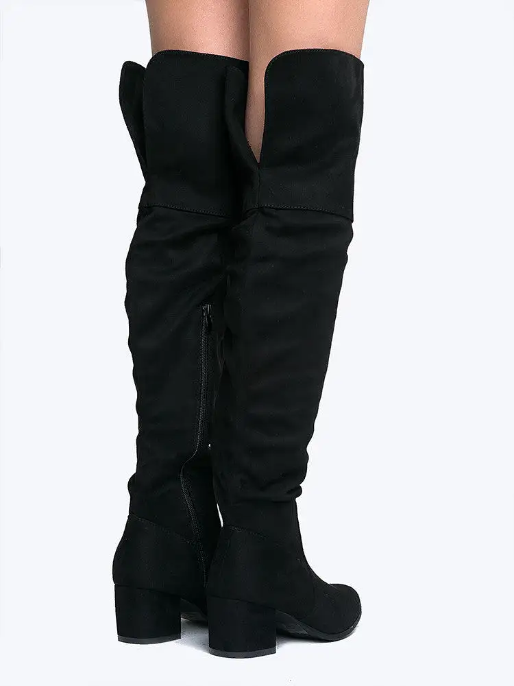 Low Heel Over The Knee Boot