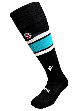 Macron Senior Port Adelaide Clash Full Length Socks Black/Teal <br> 58542788