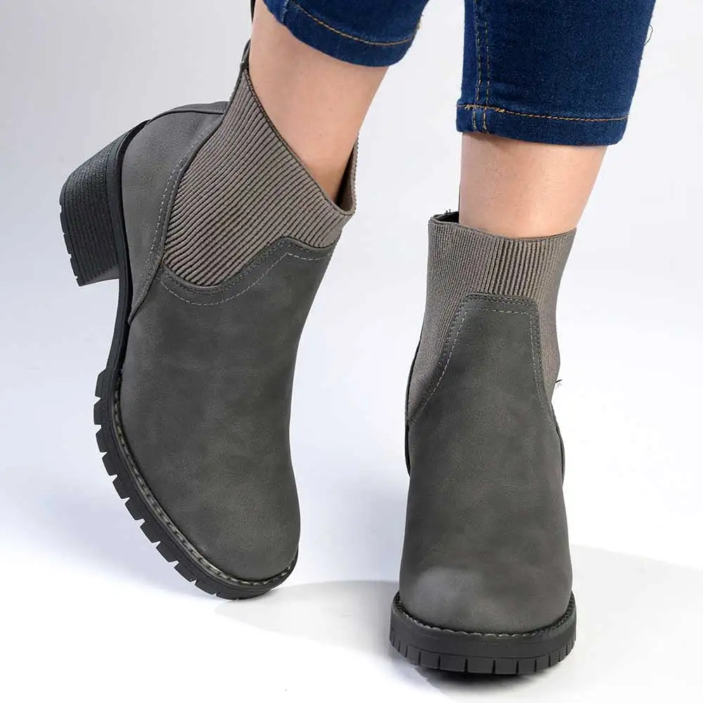 Madison Ella Chunky Ankle Boot - Grey