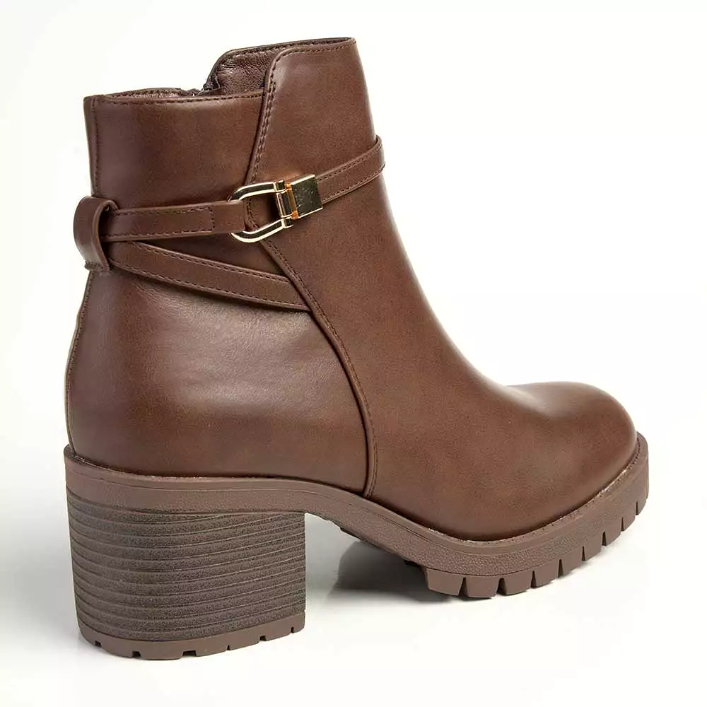 Madison Farah Gusset Side Strap Ankle Boot - Brown