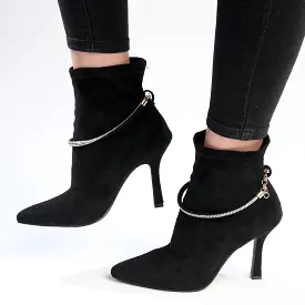 Madison Faune Chelsea HourGlass Heel Boot -Black