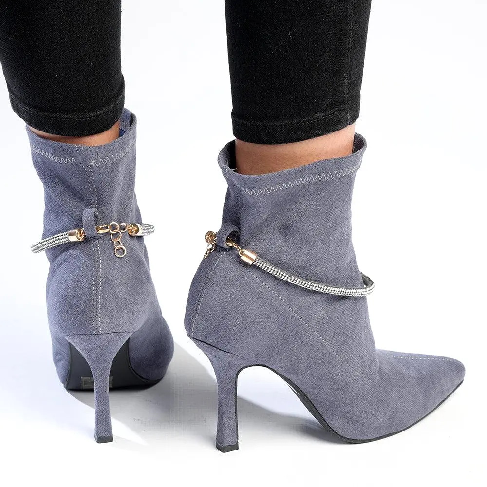 Madison Faune Chelsea HourGlass Heel Boot -Grey