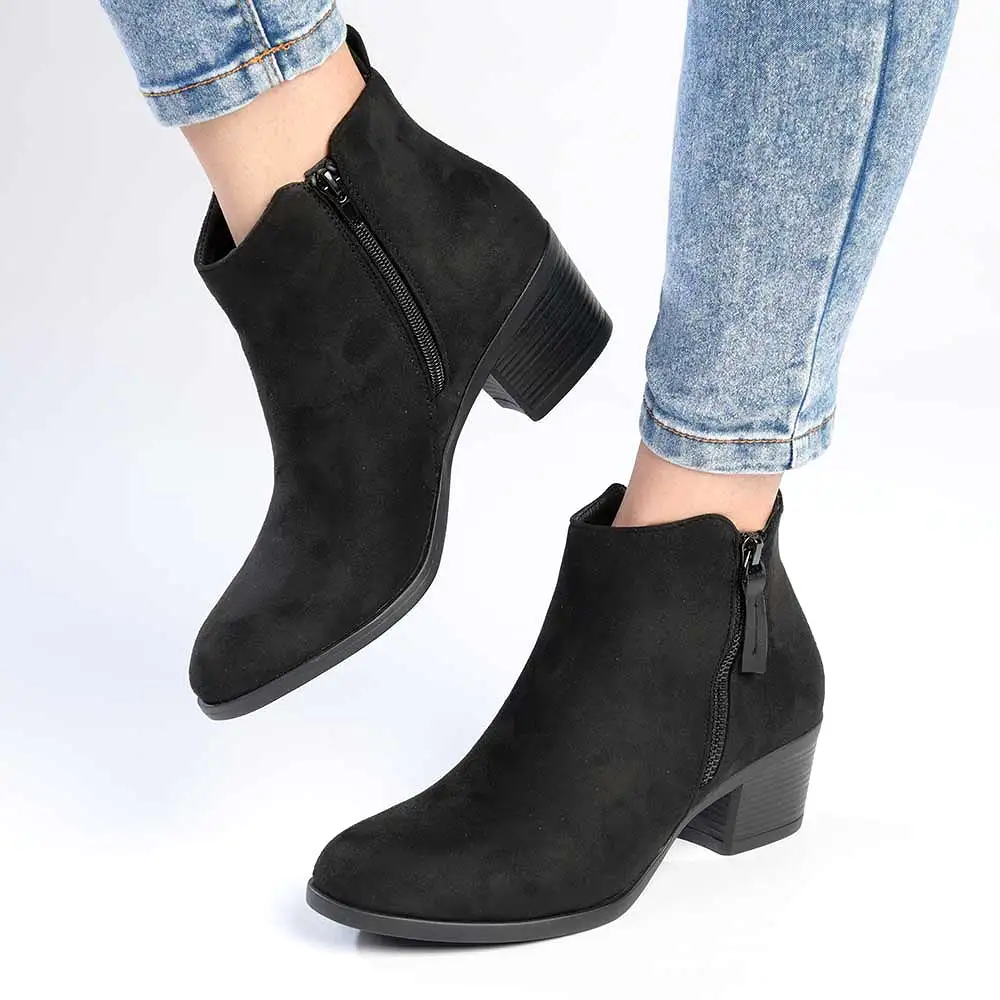 Madison Fay Gusset Side Zip Ankle Boot - Black