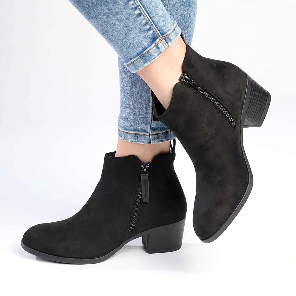 Madison Fay Gusset Side Zip Ankle Boot - Black