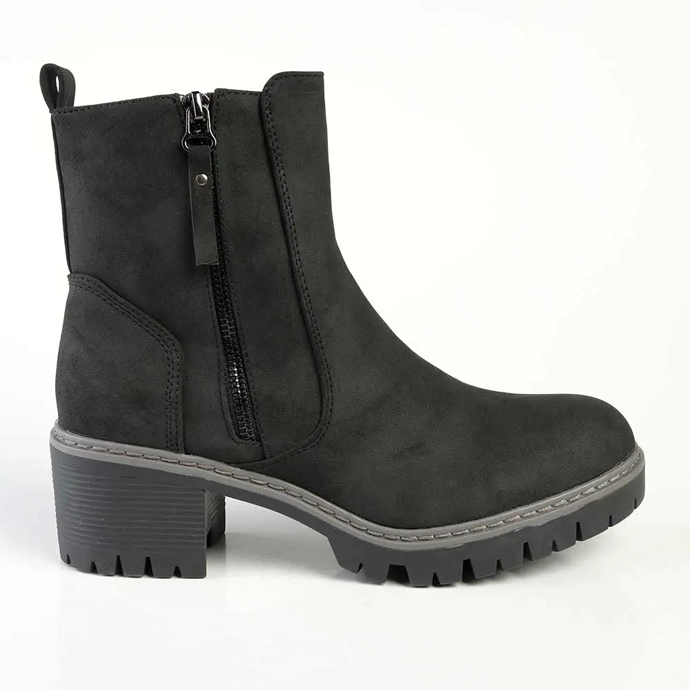 Madison Florence Suede Side Zip Boot - Black