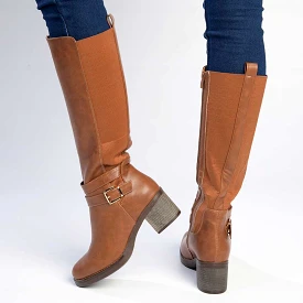 Madison Gabriella Long Boots - Tan