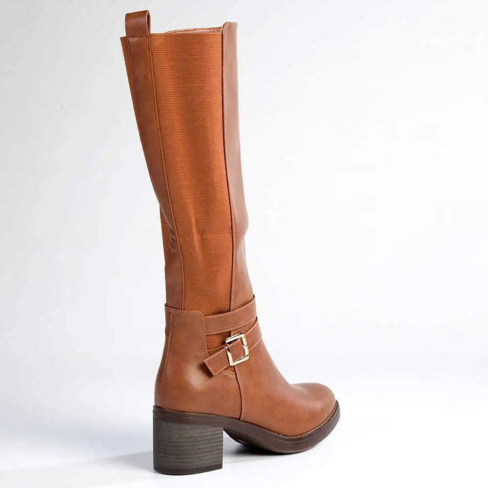 Madison Gabriella Long Boots - Tan