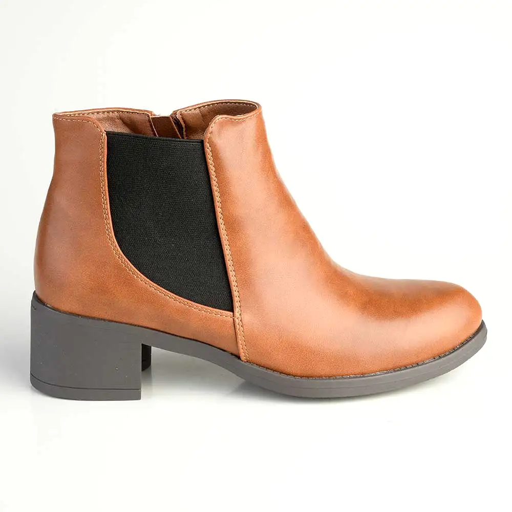 Madison Gusset Fanny Ankle Boot - Tan