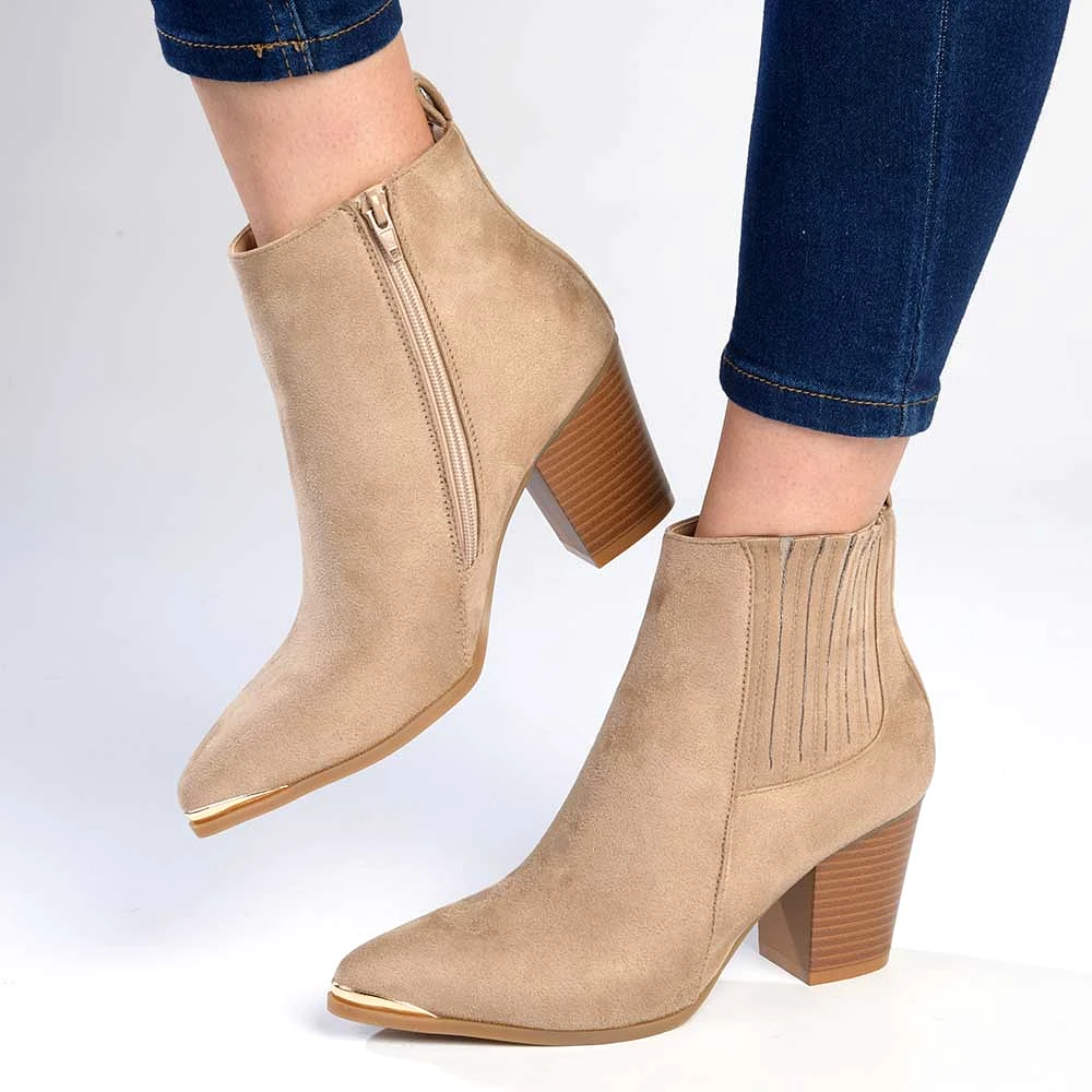 Madison Gusset Fiona Ankle Boot - Taupe