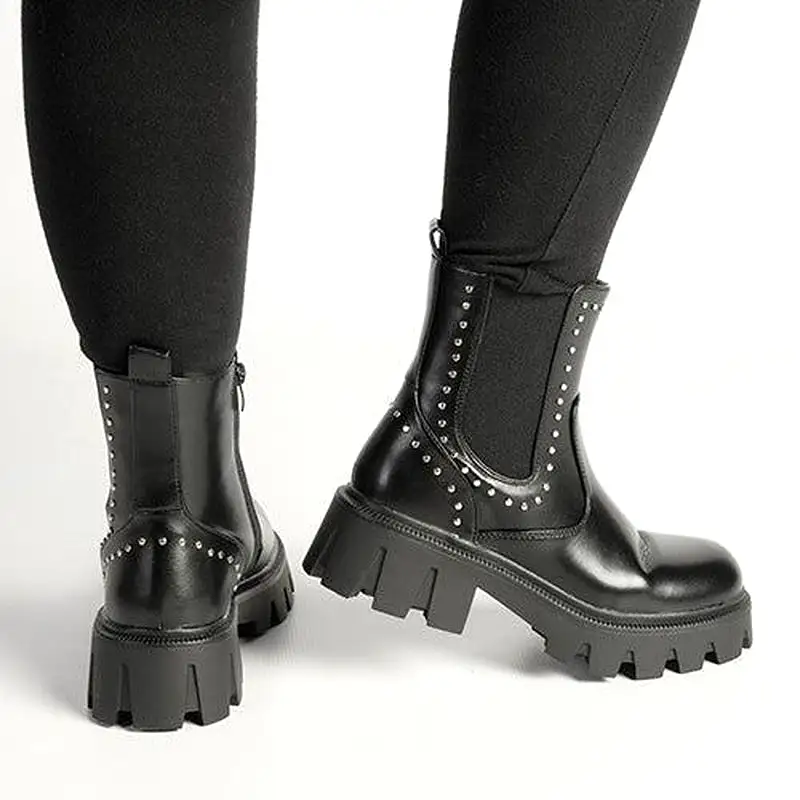 Madison Kika Studded Gusset Boot - Black