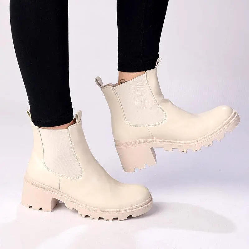 Madison Shante II Chunky Fashion Boot - Light Beige