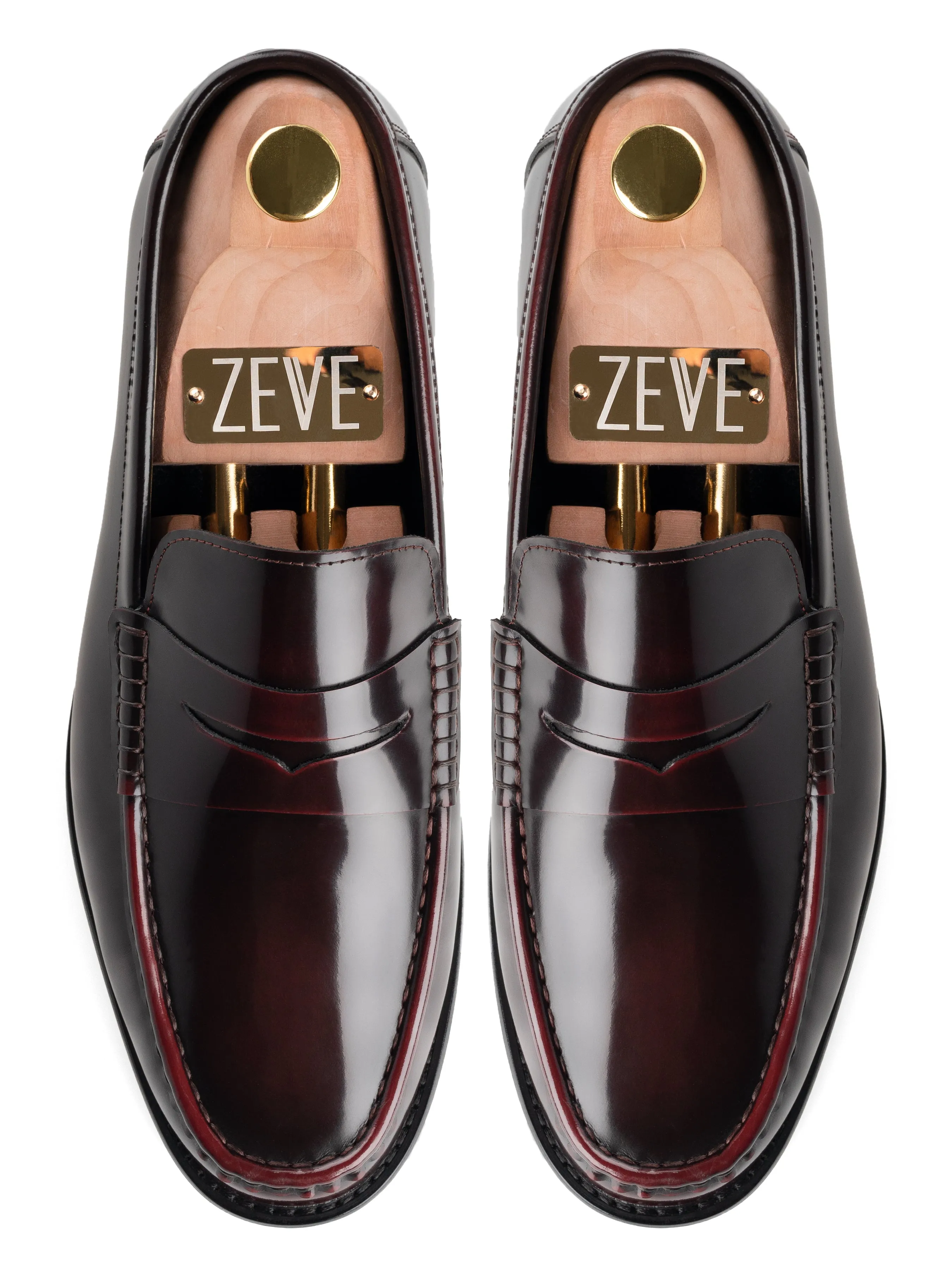 Marco Penny Loafer - Red Burgundy Polished Leather