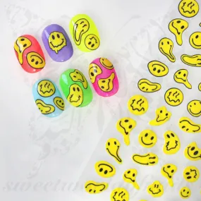 Melty Smiley Face Nail Art Nail Stickers