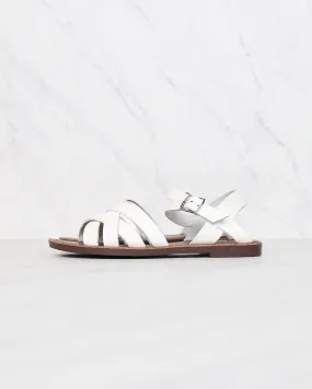 Multi Strapped Flat Gladiator Sandal in White