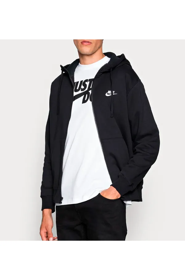 Nike Club Zip Hoodie Black