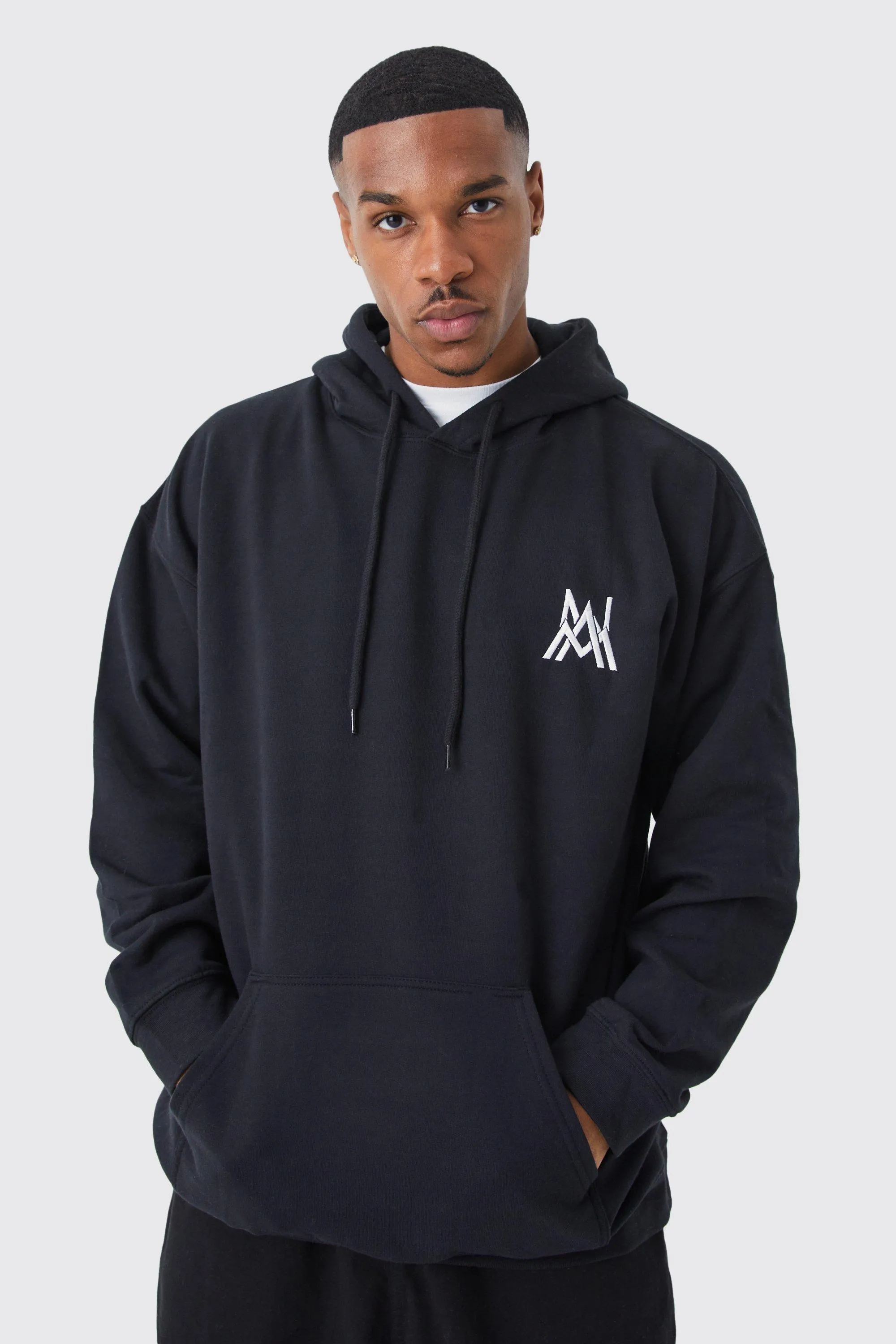 Oversized Man Embroidered Hoodie | boohooMAN UK