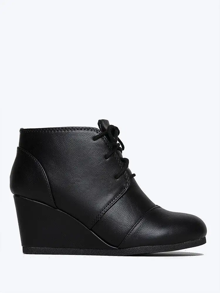 Oxford Wedge Lace-Up Bootie