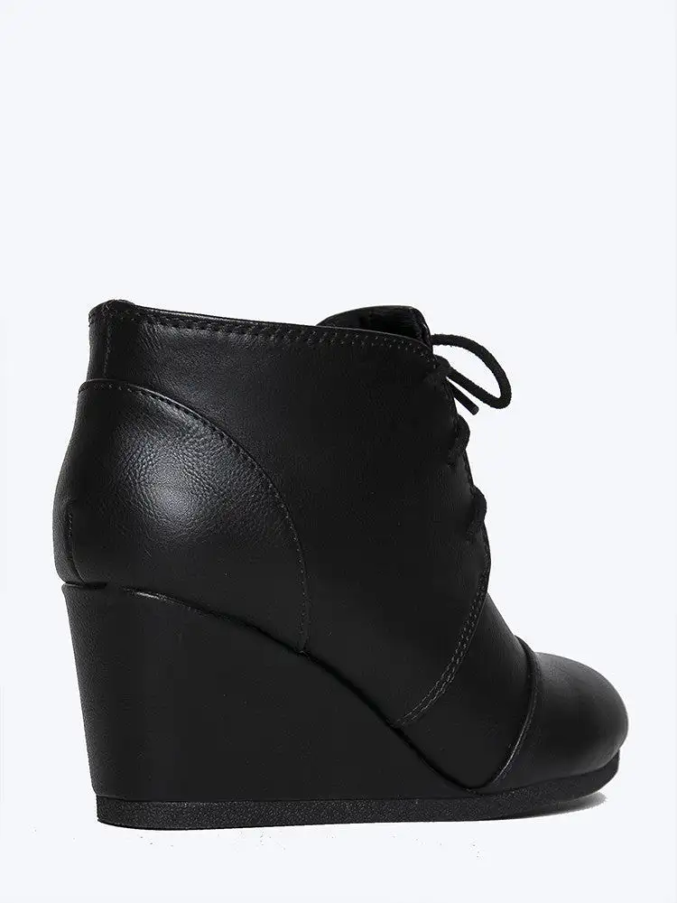 Oxford Wedge Lace-Up Bootie