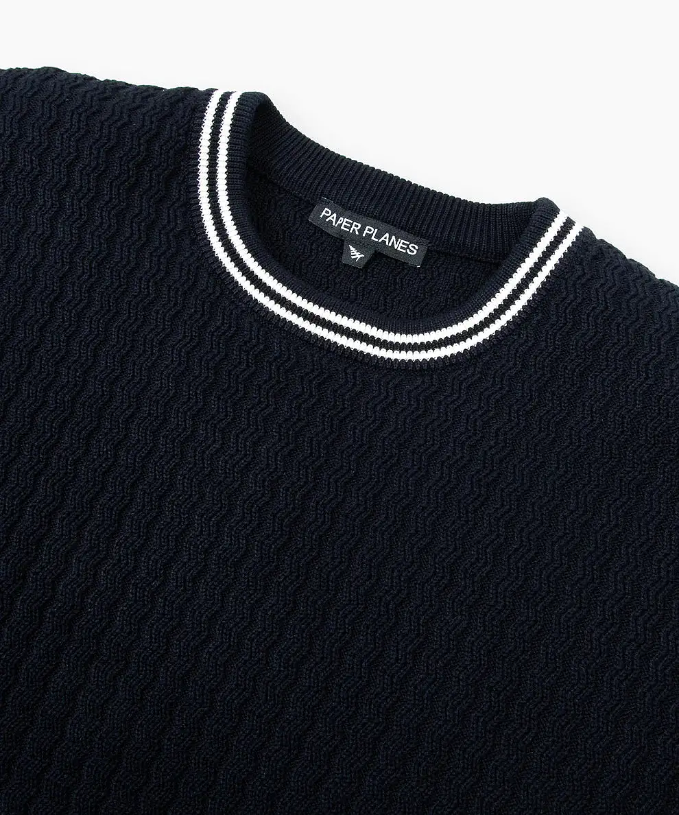 Paper Planes Racked Rib Sweater