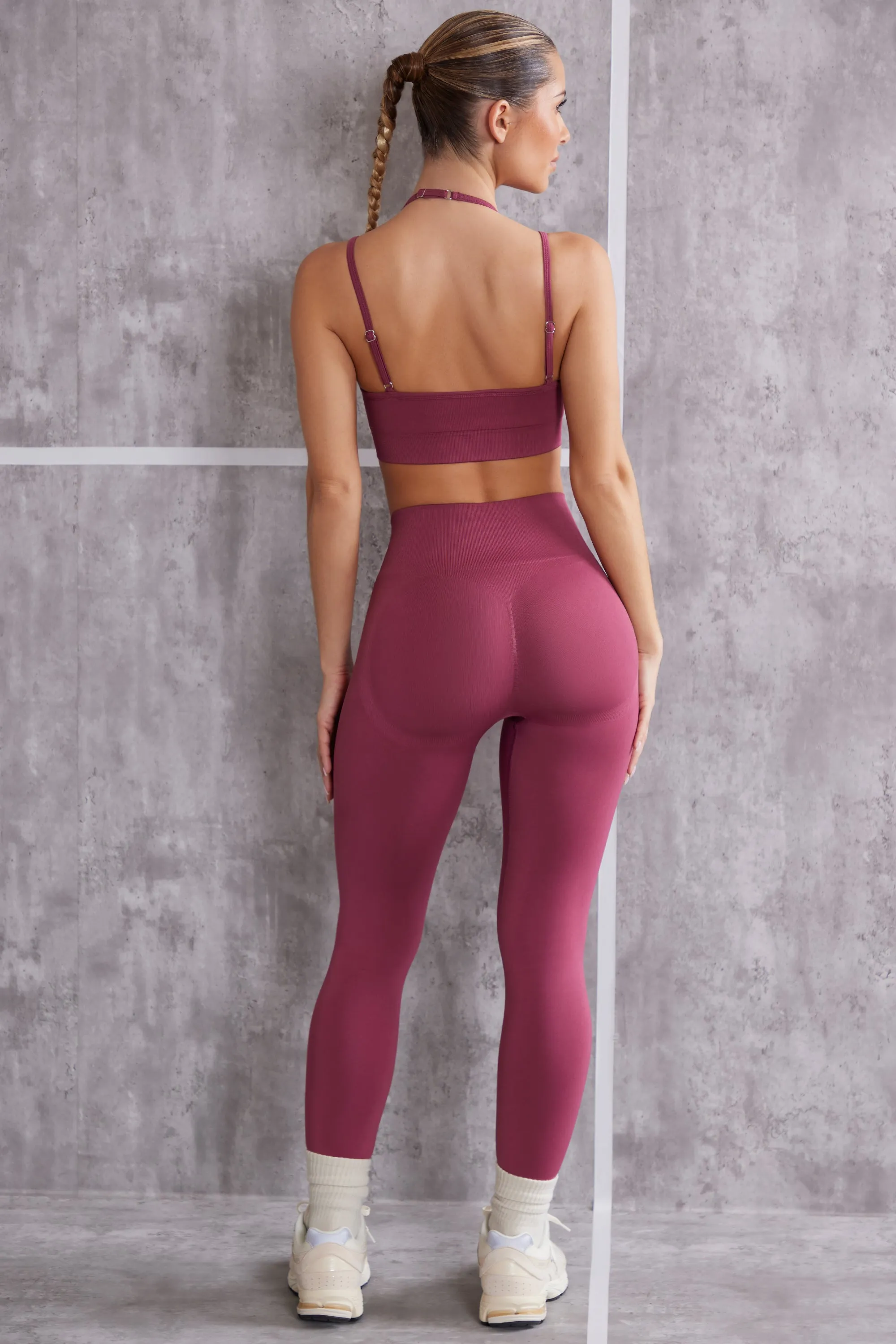 Petite High Waist Seamless Leggings in Dark Rose