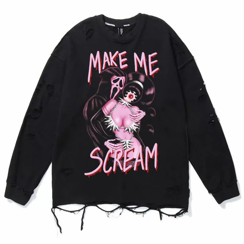 PIN ME DOWN DISTRESSED SWEATER