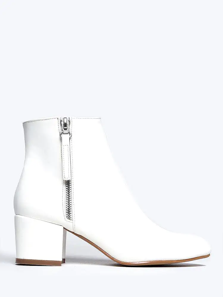 Pointed Toe Zip Ankle Boots