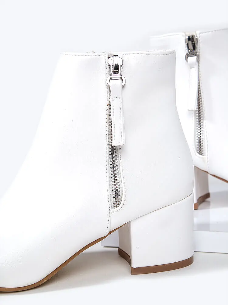 Pointed Toe Zip Ankle Boots