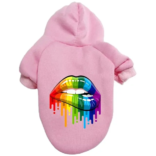 Rainbow Mouth Dog Hoodie