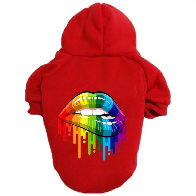 Rainbow Mouth Dog Hoodie