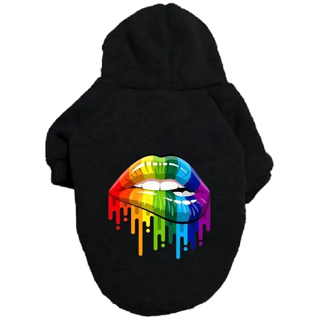 Rainbow Mouth Dog Hoodie