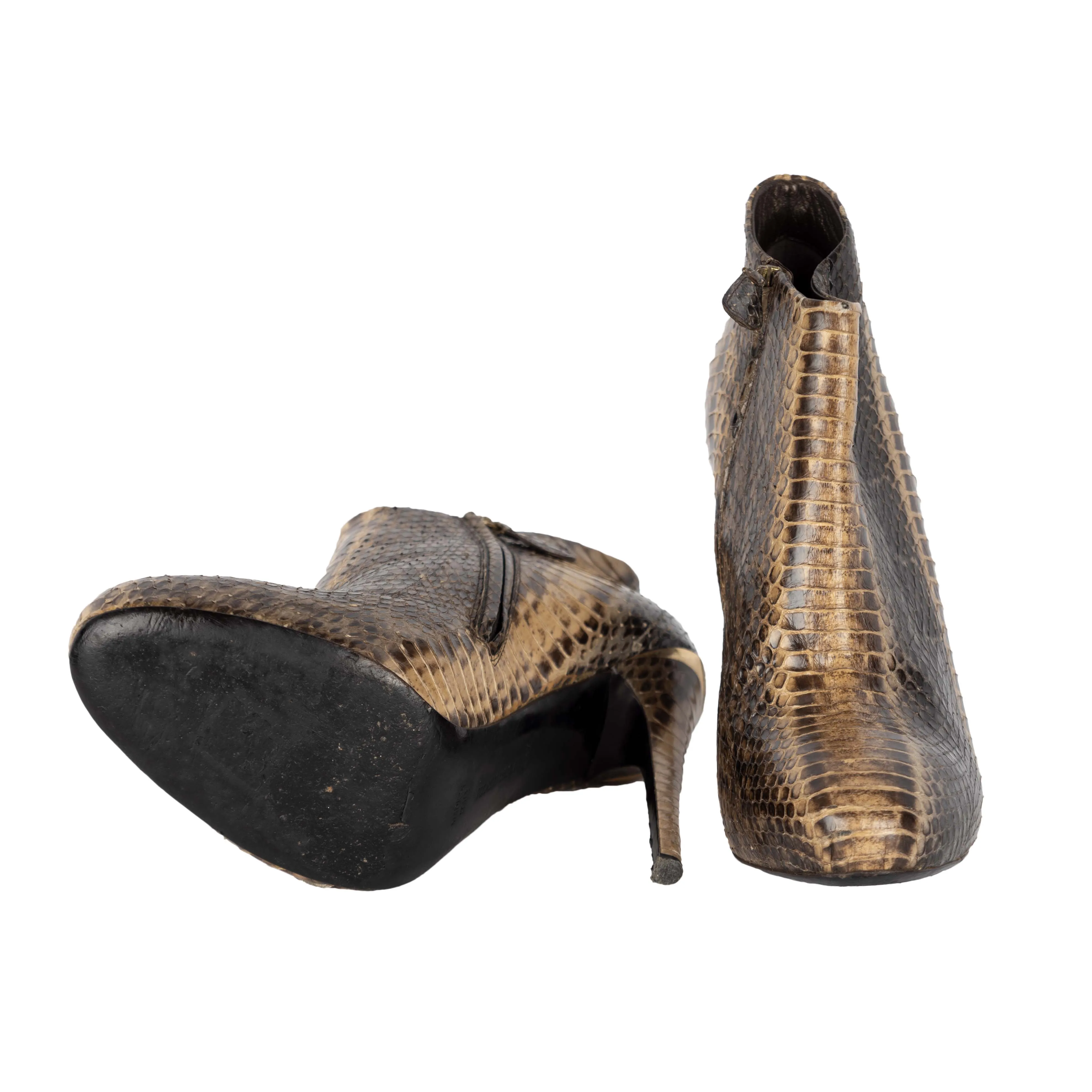 Roberto Cavalli Snakeskin Ankle Boots - '10s