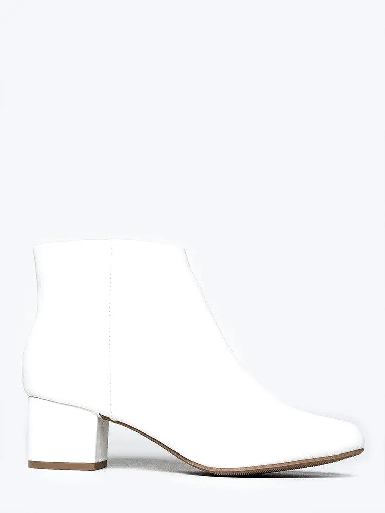 Round Toe Zip Ankle Boots