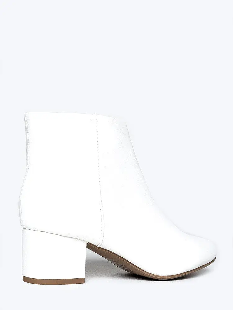 Round Toe Zip Ankle Boots