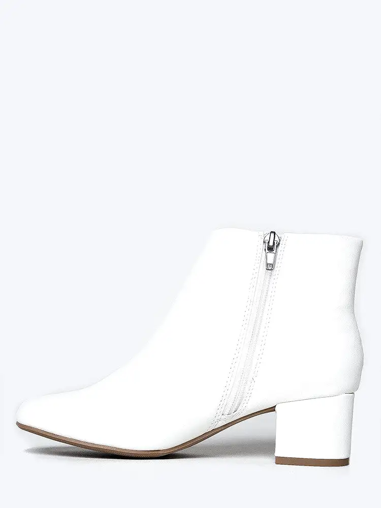 Round Toe Zip Ankle Boots