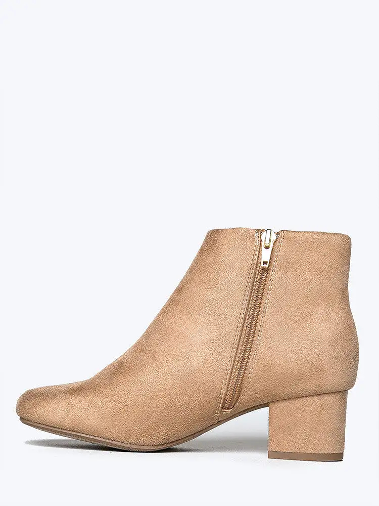 Round Toe Zip Ankle Boots