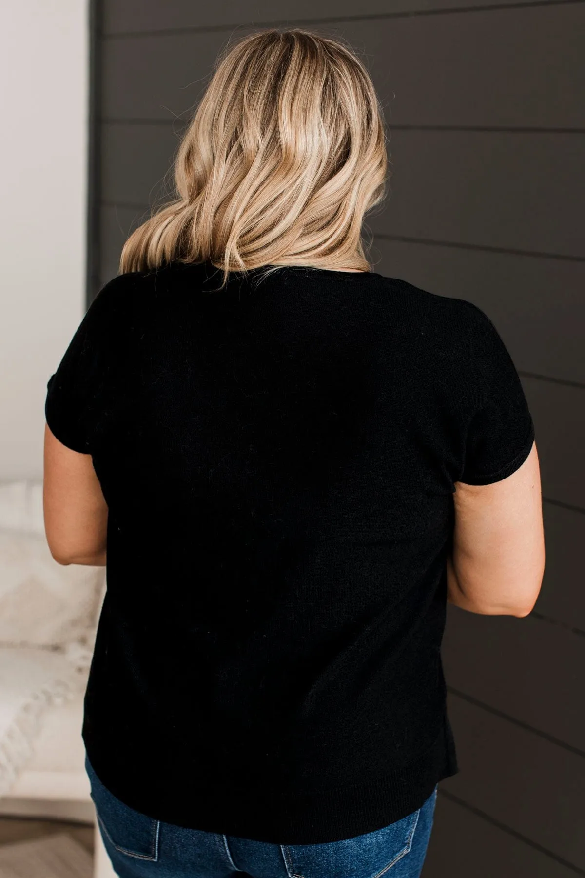 Simply Flawless V-Neck Top- Black