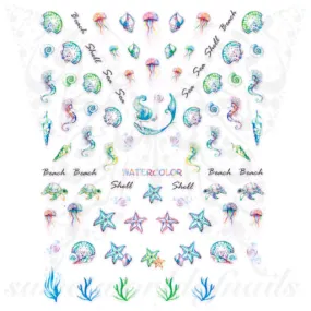 Summer Nail Art Jellyfish Starfish Nail Stickers