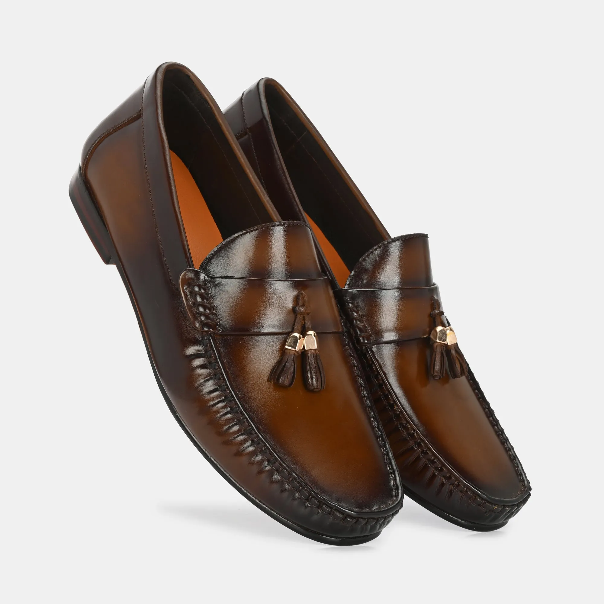 Tan Tassel Loafers By Lafattio